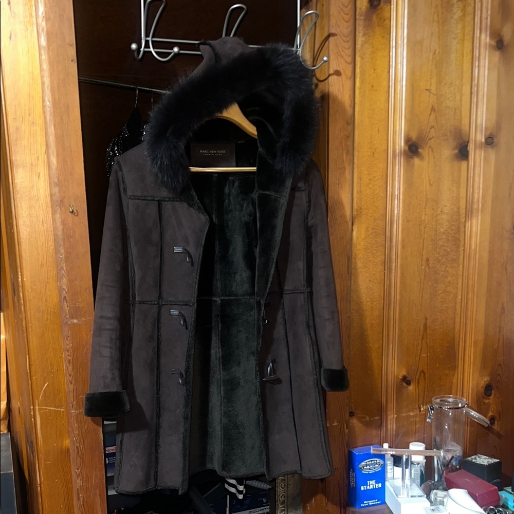 Women's Brown Fox Fur Hood Coat